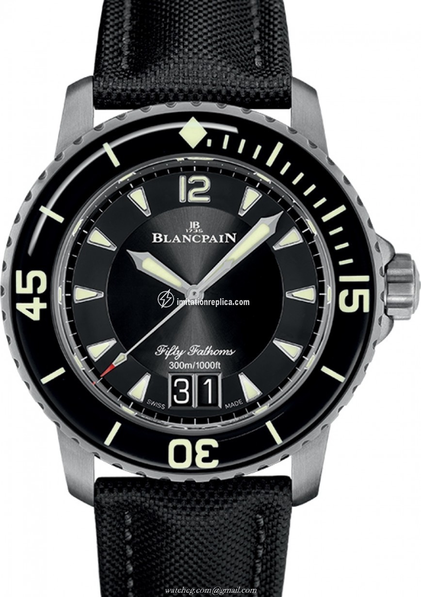 BlancPain 5050 12B30 B52A Fifty Fathoms Grande Date Men's Automatic Black