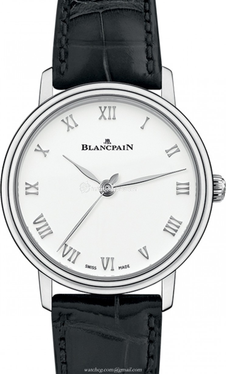 BlancPain 6104 1127 55A Villeret Ultraplate Ladies Automatic White